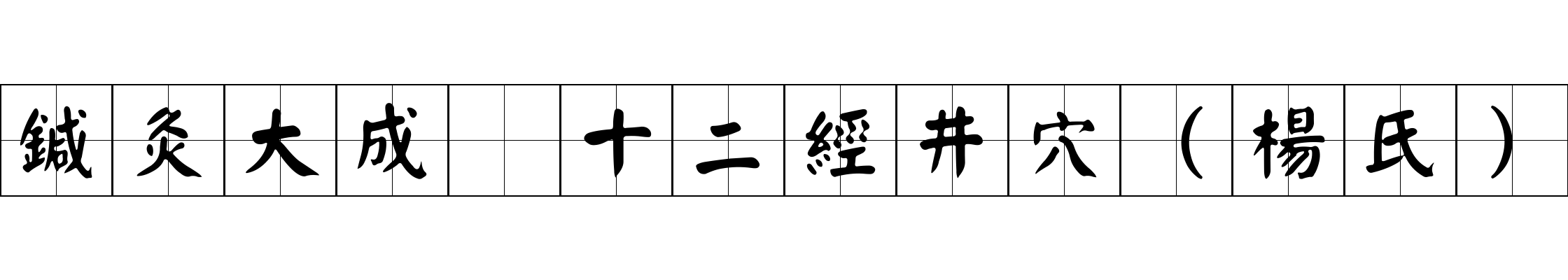 鍼灸大成 十二經井穴（楊氏）